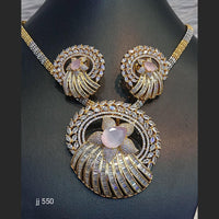 Gold Plated American Diamond Necklace Set - 11062144