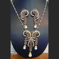 Gold Plated American Diamond Necklace Set - 11062145