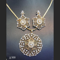 Gold Plated American Diamond Necklace Set - 11062148