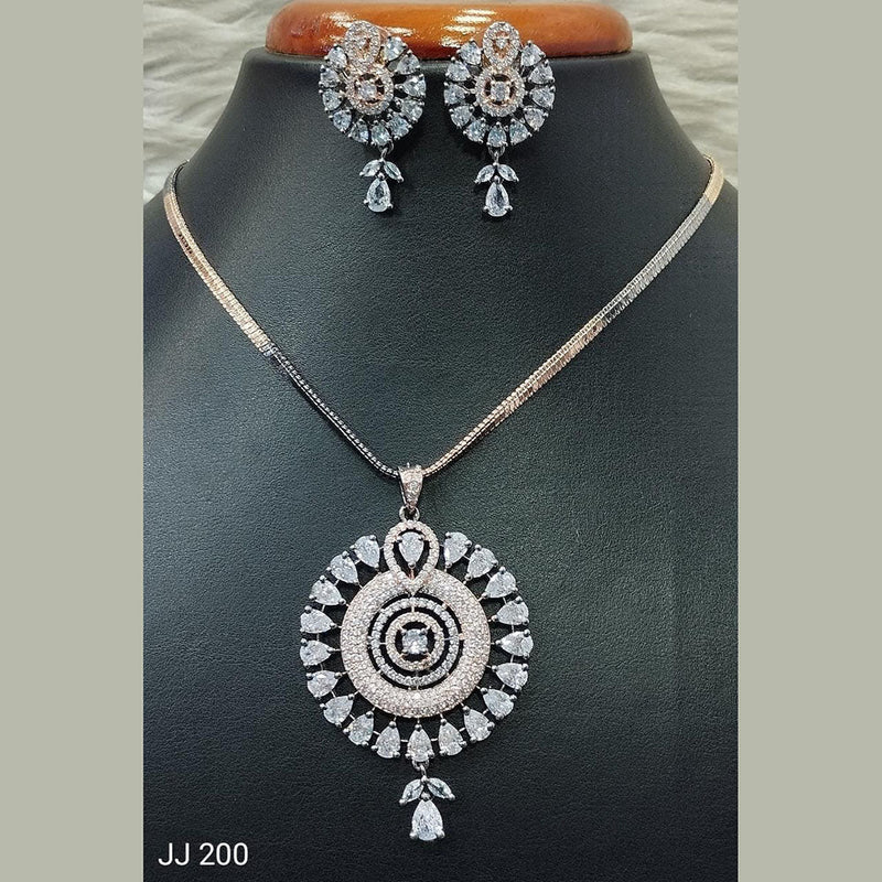 Jain Jewellers Ad Stone Pendant Set - 11062151