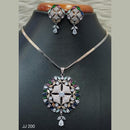 Jain Jewellers Ad Stone Pendant Set - 11062152