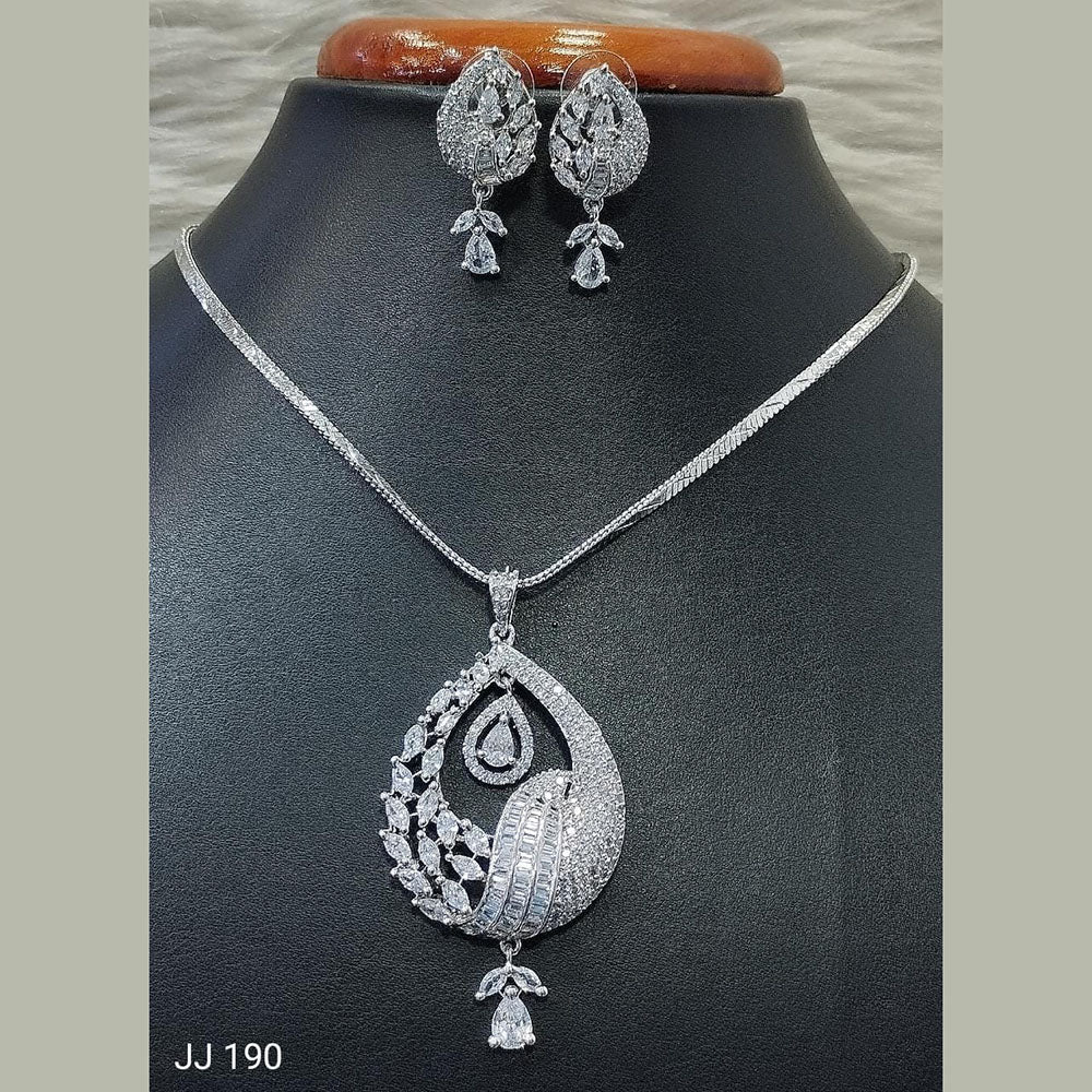 Jain Jewellers Ad Stone Pendant Set - 11062154