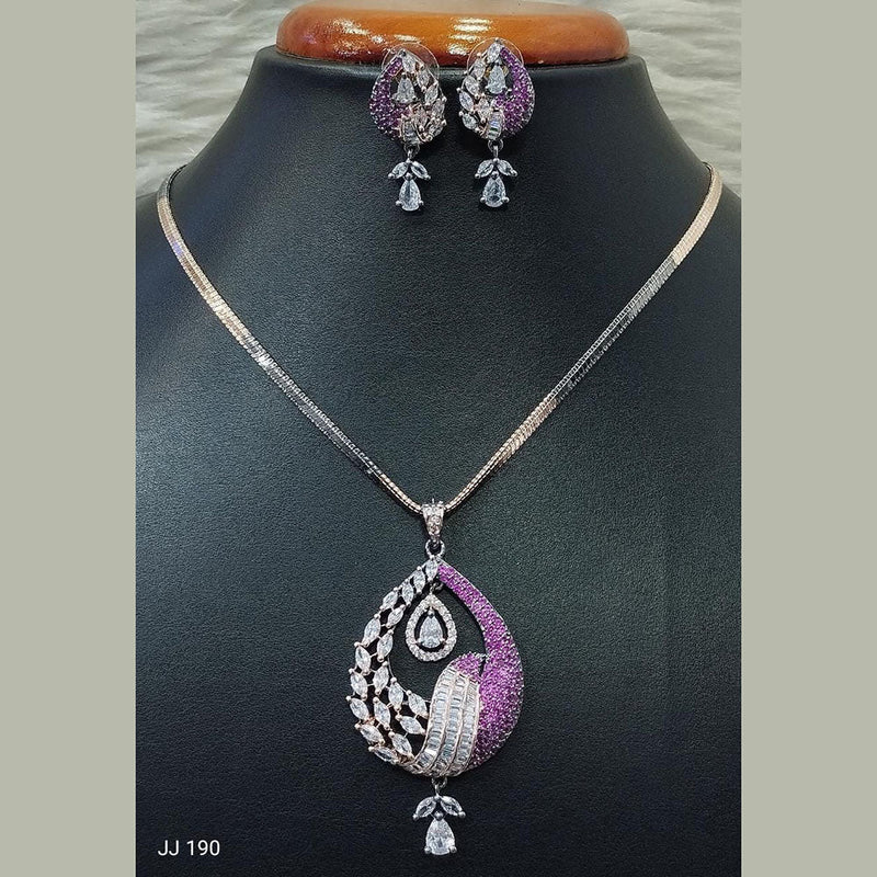 Jain Jewellers Ad Stone Pendant Set - 11062157