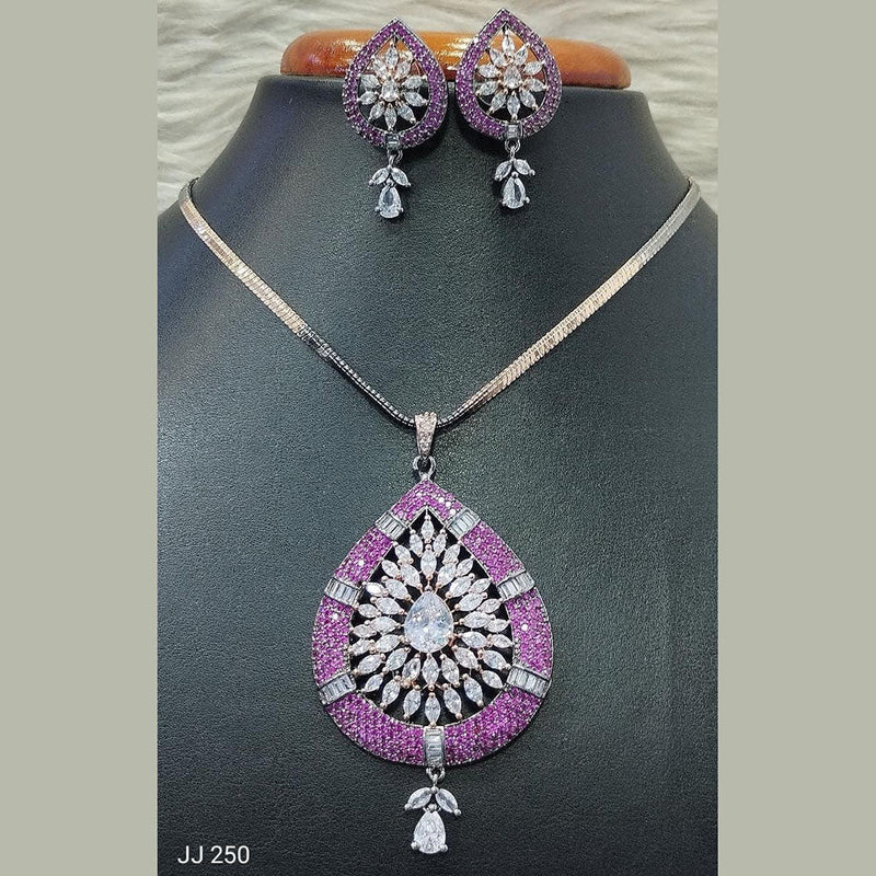 Jain Jewellers Ad Stone Pendant Set - 11062158