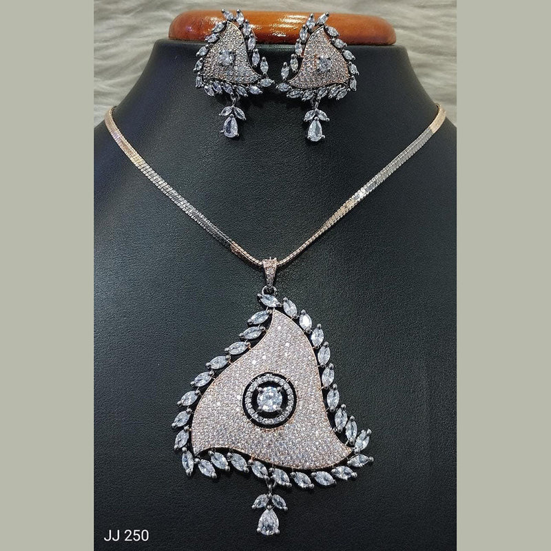 Jain Jewellers Ad Stone Pendant Set - 11062162