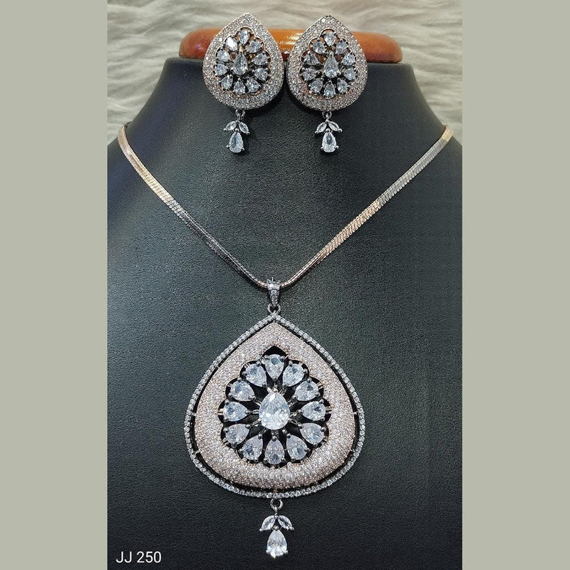 Jain Jewellers Ad Stone Pendant Set - 11062163