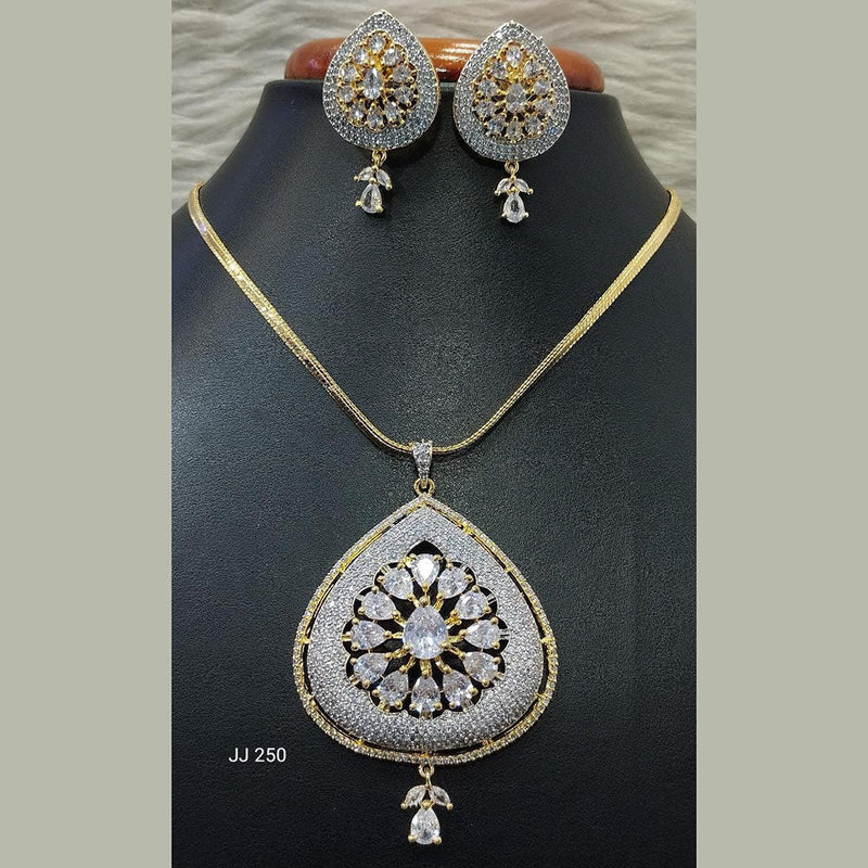 Jain Jewellers Ad Stone Pendant Set - 11062164