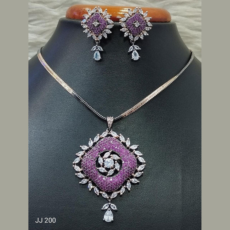 Jain Jewellers Ad Stone Pendant Set - 11062172