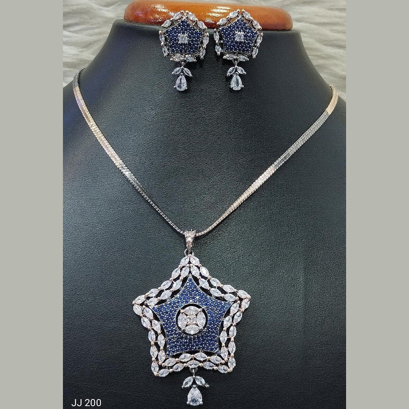 Jain Jewellers Ad Stone Pendant Set - 11062174