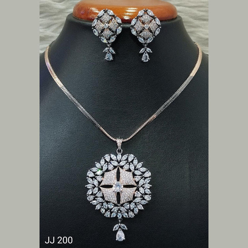 Jain Jewellers Ad Stone Pendant Set - 11062175