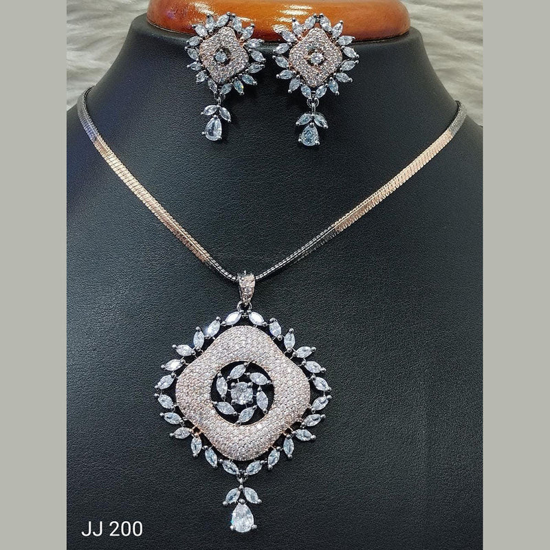 Jain Jewellers Ad Stone Pendant Set - 11062176