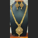 Jain Jewellers Gold Plated Pota Stone Long Haram Necklace Set - 11062180