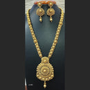 Jain Jewellers Gold Plated Pota Stone Long Haram Necklace Set - 11062191