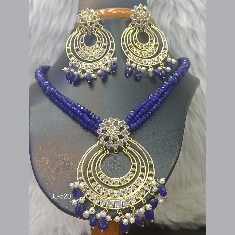 Jain Jewellers Gold Plated American Diamond Necklace Set