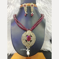 Jain Jewellers Gold Plated American Diamond Necklace Set