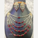 Jain Jewellers Gold Plated American Diamond Necklace Set