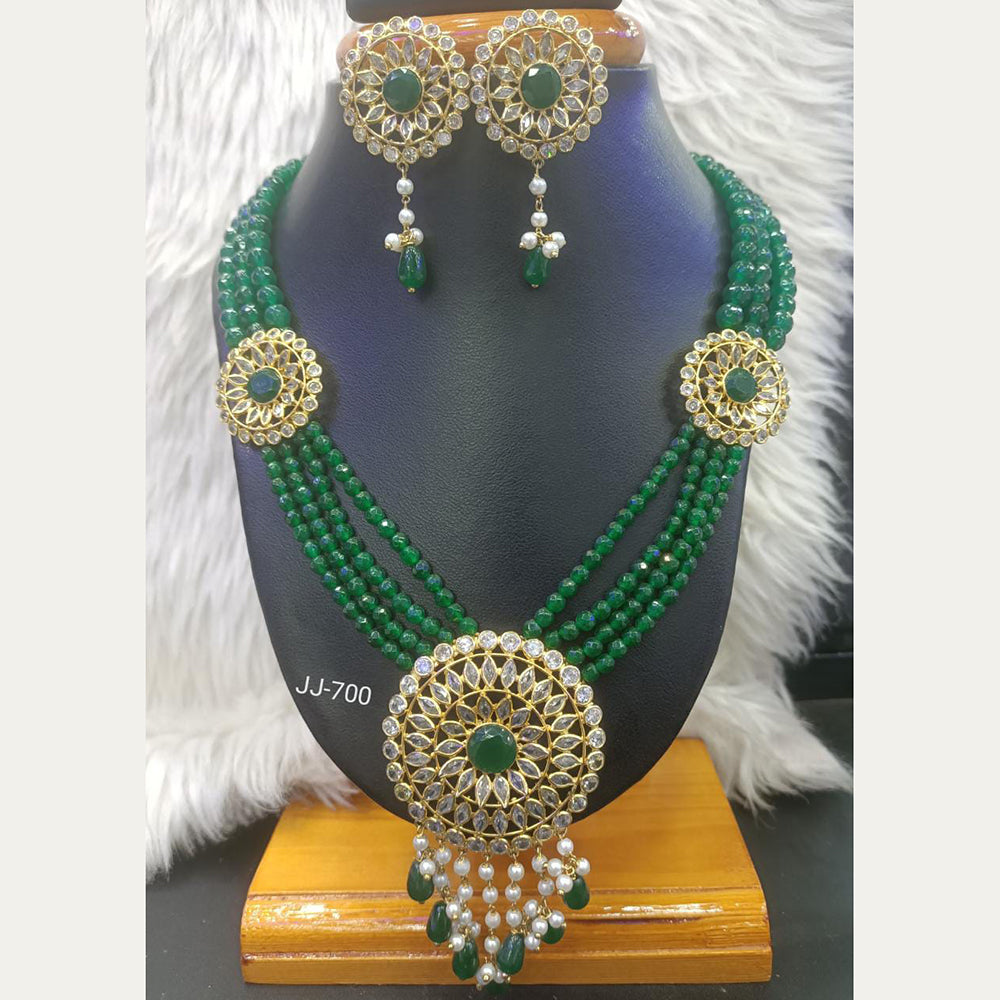 Jain Jewellers Gold Plated American Diamond Necklace Set