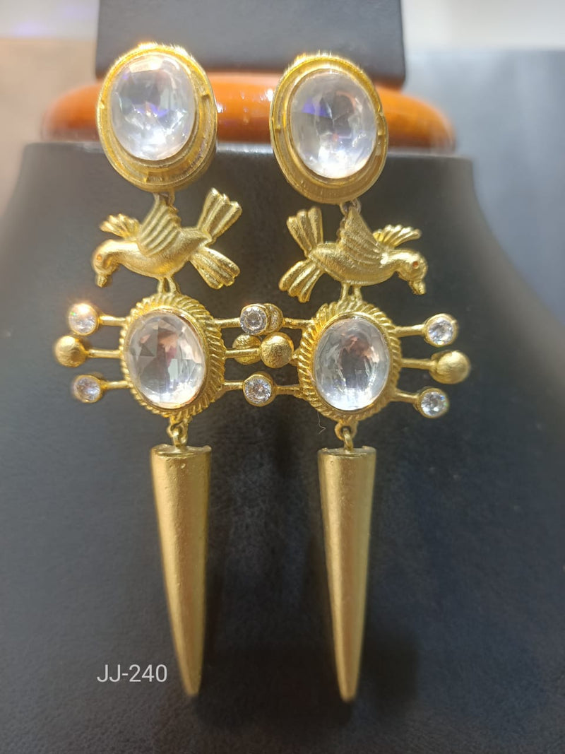 Jain Jewellers Kundan Stone Dangler Earrings - 11062258