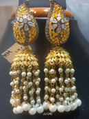 Jain Jewellers Ad Stone Jhumkis Earrings - 11062261