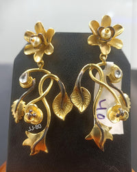 Jain Jewellers Kundan Stone Dangler Earrings - 11062276