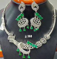 Jain Jewellers American Diamond Necklace Set - 11062297