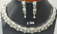 Jain Jewellers American Diamond Necklace Set - 11062298