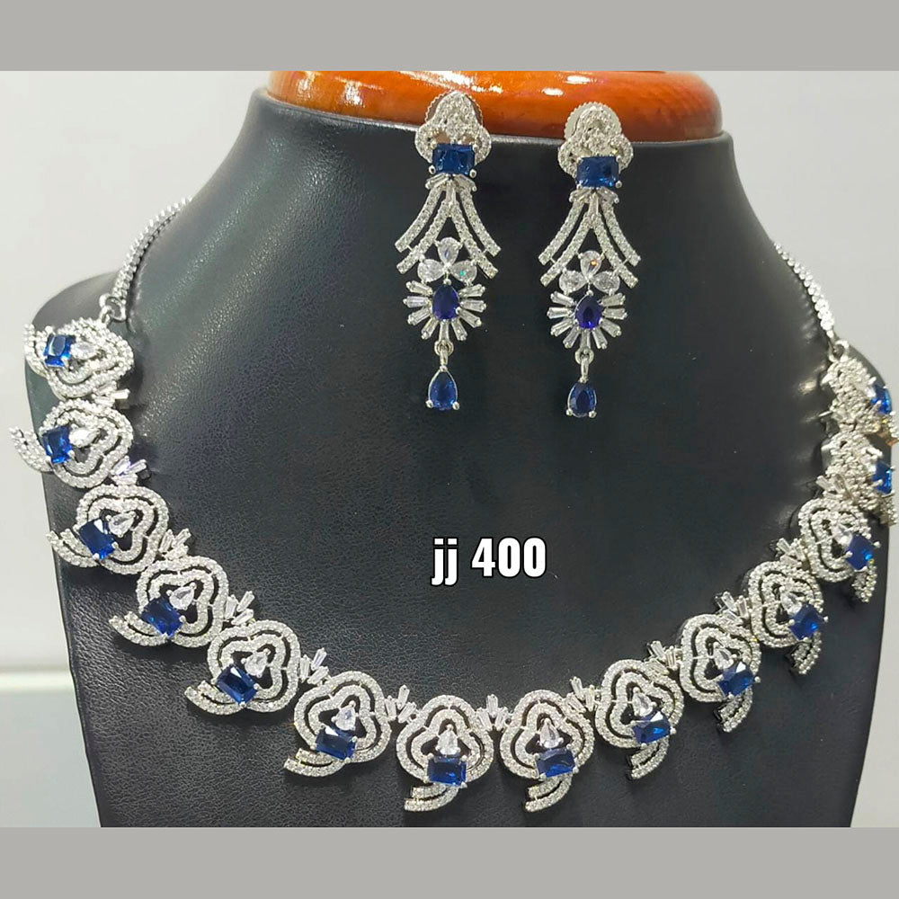 Jain Jewellers American Diamond Necklace Set - 11062300