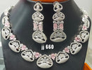 Jain Jewellers American Diamond Necklace Set - 11062301