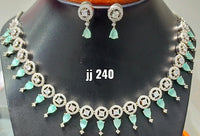 Jain Jewellers American Diamond Necklace Set - 11062303