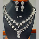 Jain Jewellers American Diamond Necklace Set - 11062305