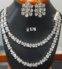 Jain Jewellers American Diamond Necklace Set - 11062306