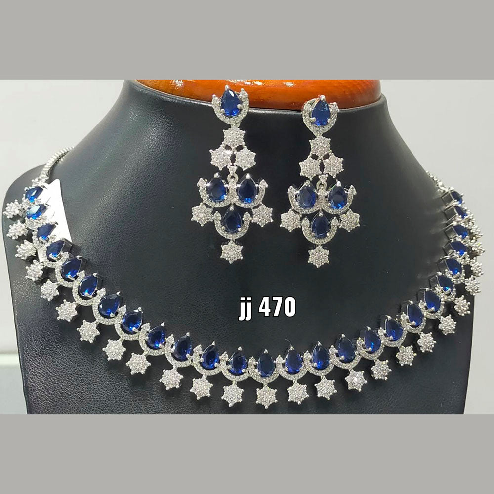 Jain Jewellers American Diamond Necklace Set - 11062315