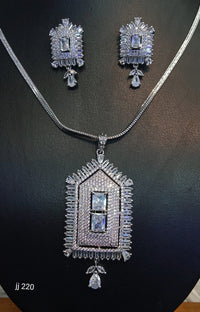 Jain Jewellers American Diamond Pendant Set - 11062318