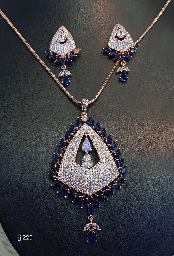 Jain Jewellers American Diamond Pendant Set - 11062320