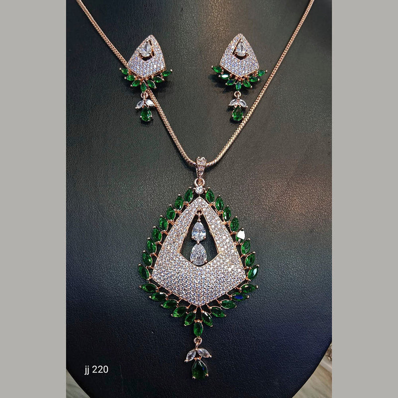 Jain Jewellers American Diamond Pendant Set - 11062320
