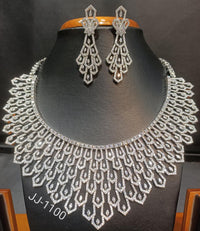 Jain Jewellers American Diamond Necklace Set - 11062329