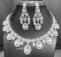 Jain Jewellers American Diamond Necklace Set - 11062330