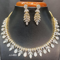 Jain Jewellers American Diamond Necklace Set - 11062333