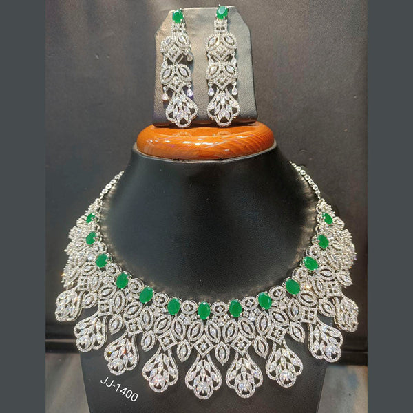 Jain Jewellers American Diamond Necklace Set - 11062337