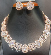 Jain Jewellers American Diamond Necklace Set - 11062342