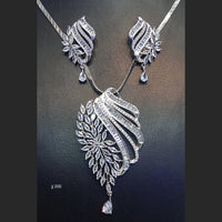 Jain Jewellers Ad Stone Pendant Set - 11062364