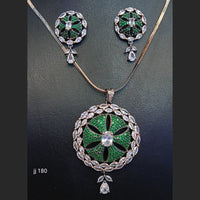 Jain Jewellers Ad Stone Pendant Set - 11062368