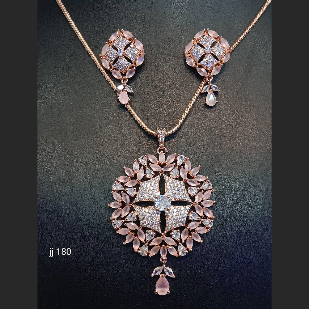 Jain Jewellers Ad Stone Pendant Set - 11062369