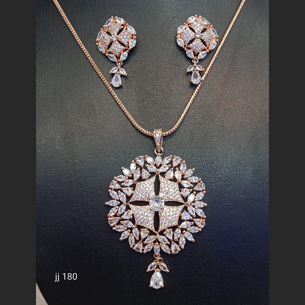 Jain Jewellers Ad Stone Pendant Set - 11062369