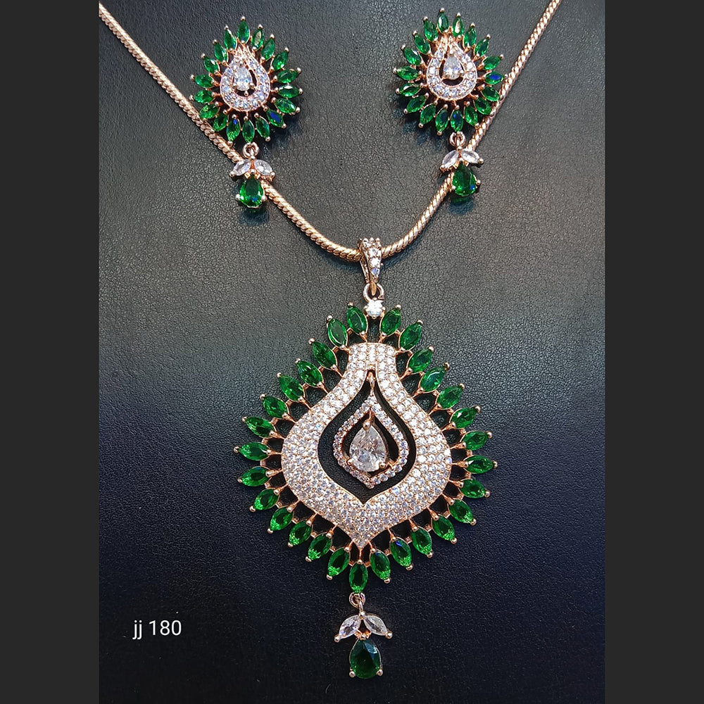 Jain Jewellers Ad Stone Pendant Set - 11062371