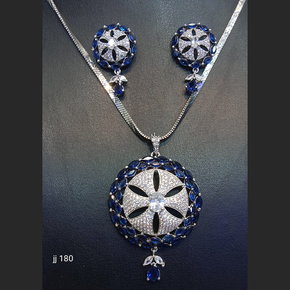 Jain Jewellers Ad Stone Pendant Set - 11062374