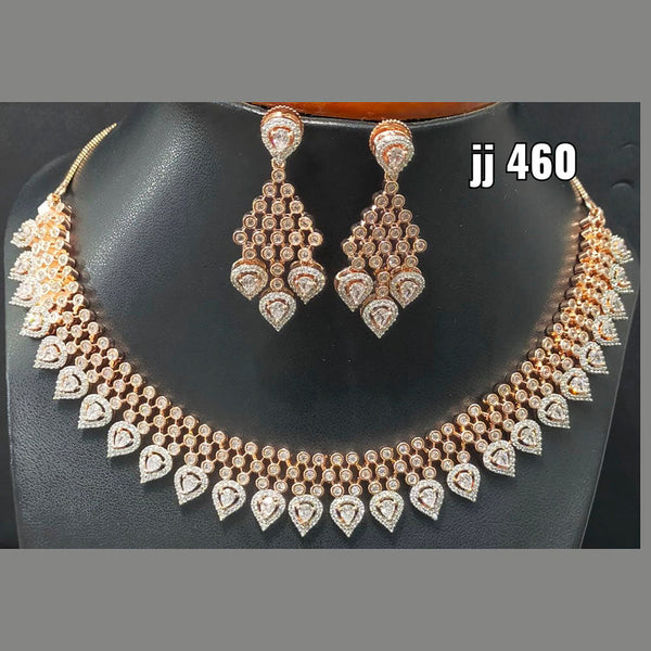 Jain Jewellers American Diamond Necklace Set - 11062431