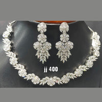 Jain Jewellers American Diamond Necklace Set - 11062435
