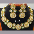 Jain Jewellers Gold Plated Kundan Stone Necklace Set