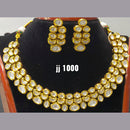 Jain Jewellers Gold Plated Kundan Stone Necklace Set